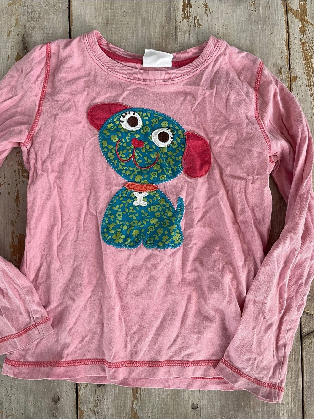 Vintage Mini Boden dog appliqué long-sleeve 5/6